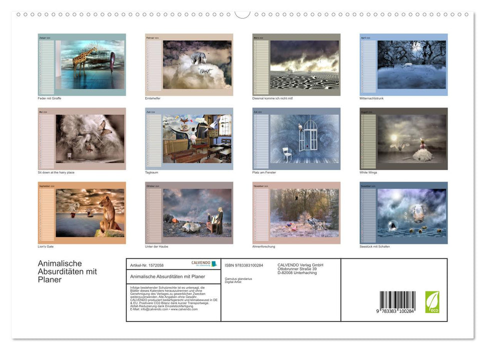 Animalische Absurditäten mit Planer (CALVENDO Premium Wandkalender 2024)