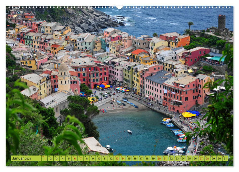 Cinque Terre - die bunten Dörfer Liguriens (CALVENDO Wandkalender 2024)