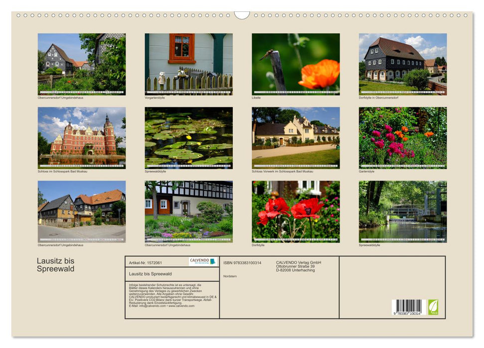 Lausitz bis Spreewald (CALVENDO Wandkalender 2024)