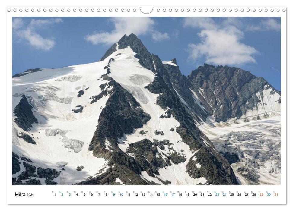 Naturraum Hohe Tauern - Gipfel, Bergwiesen und Gletscherwasser (CALVENDO Wandkalender 2024)
