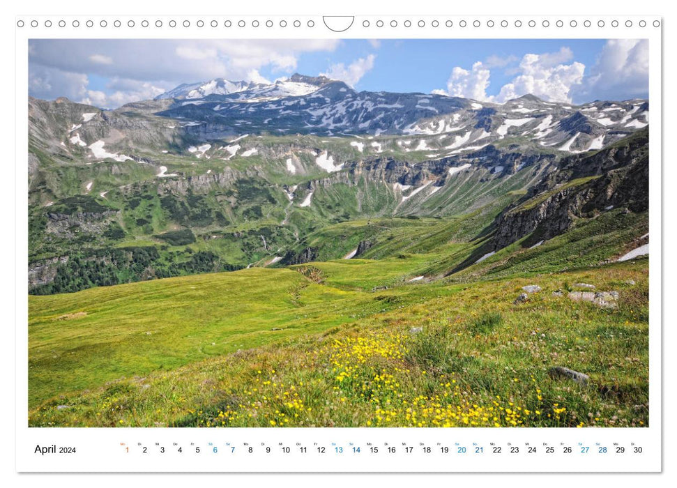 Naturraum Hohe Tauern - Gipfel, Bergwiesen und Gletscherwasser (CALVENDO Wandkalender 2024)