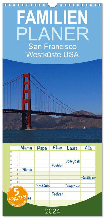San Francisco Côte Ouest des États-Unis (Planificateur familial CALVENDO 2024) 