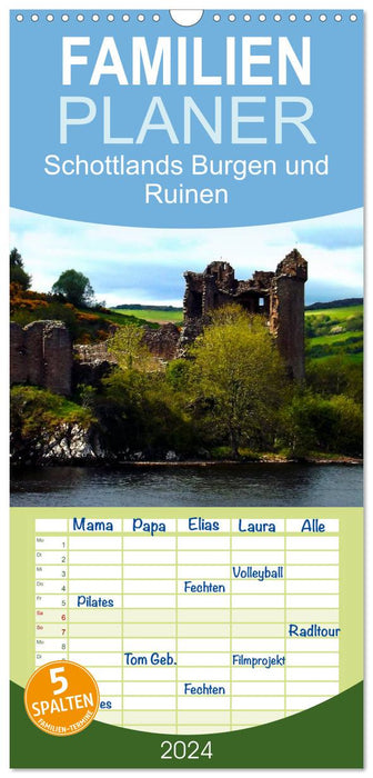 Châteaux et ruines d'Écosse (Agenda familial CALVENDO 2024) 