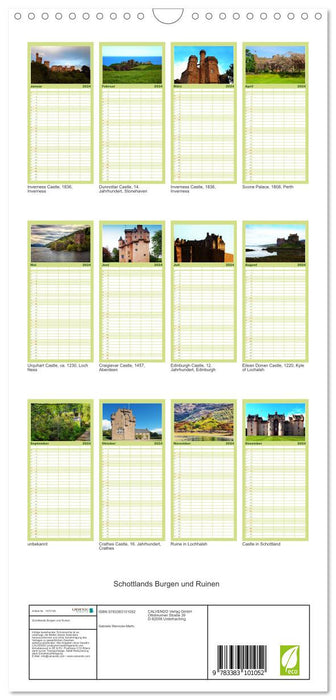 Châteaux et ruines d'Écosse (Agenda familial CALVENDO 2024) 