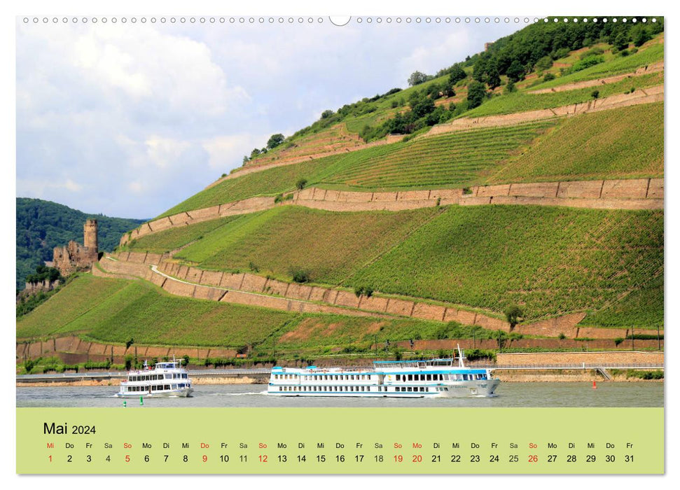 Am Mittelrhein entlang - Von Bacharach nach Rüdesheim (CALVENDO Premium Wandkalender 2024)