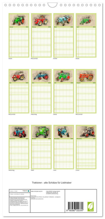 Traktoren - alte Schätze für Liebhaber (CALVENDO Familienplaner 2024)