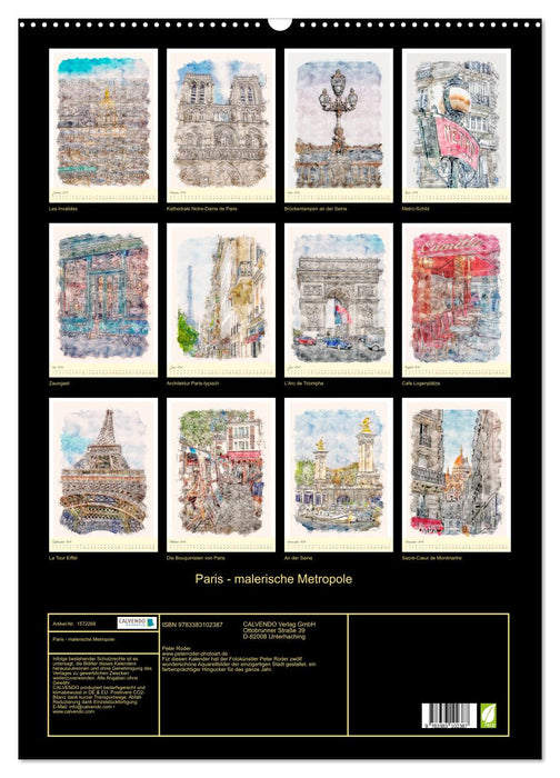Paris - malerische Metropole (CALVENDO Wandkalender 2024)