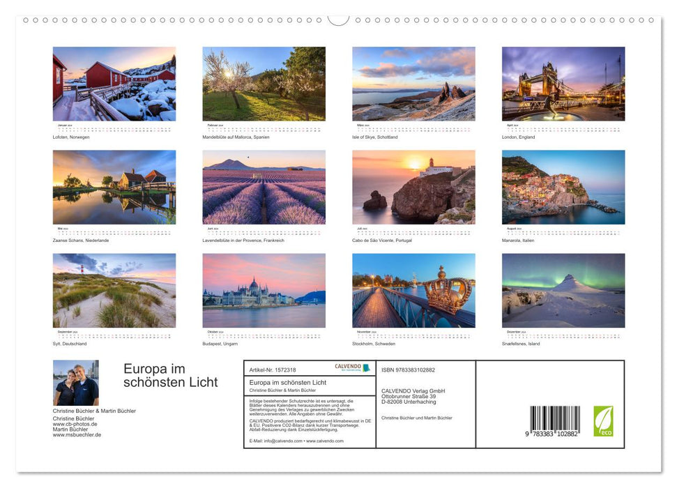 Europa im schönsten Licht (CALVENDO Premium Wandkalender 2024)