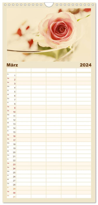 Rosen Blüten Terminkalender (CALVENDO Familienplaner 2024)
