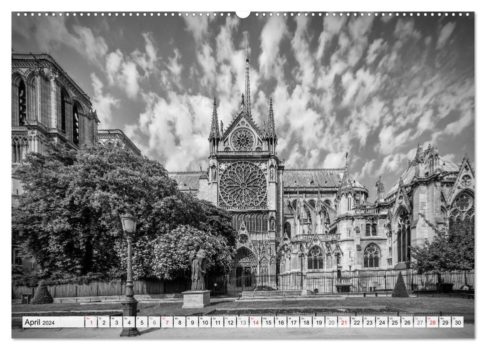 PARIS Monochrome Impressionen (CALVENDO Wandkalender 2024)