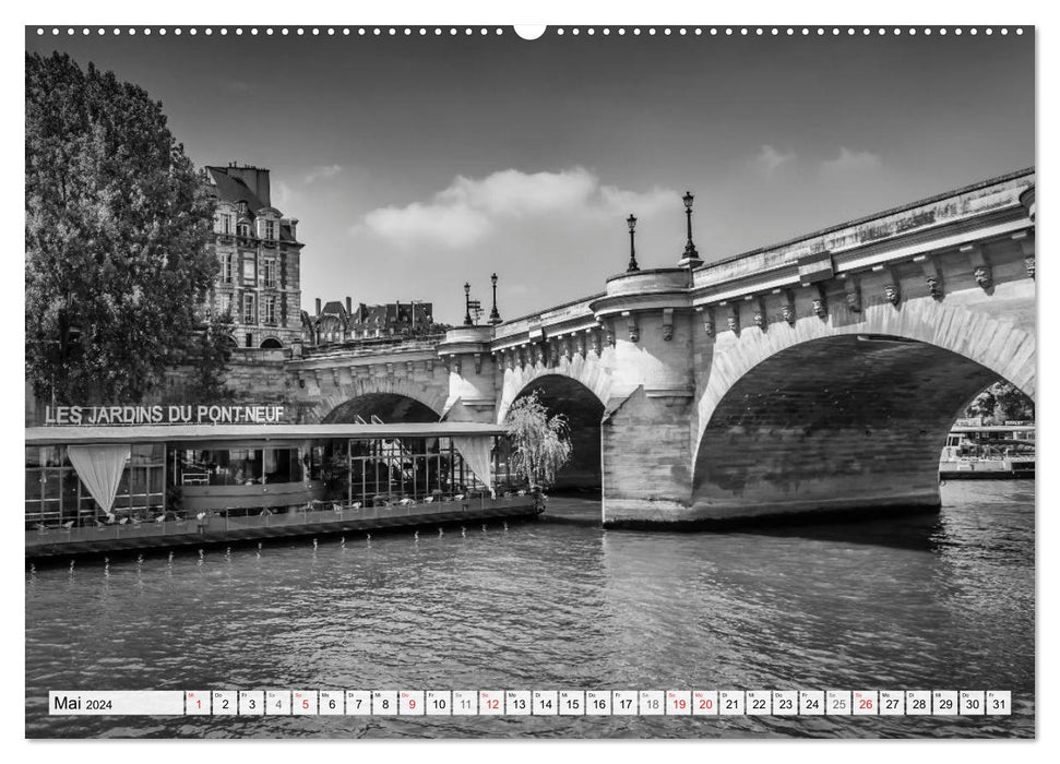 PARIS Monochrome Impressionen (CALVENDO Wandkalender 2024)