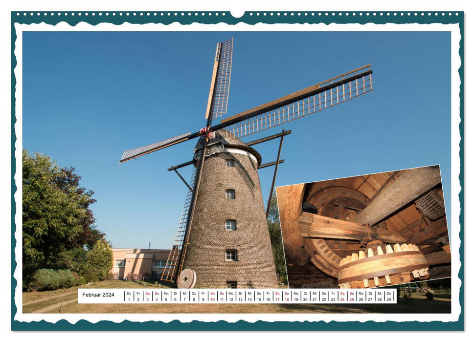 Die schönsten Windmühlen am Niederrhein (CALVENDO Premium Wandkalender 2024)