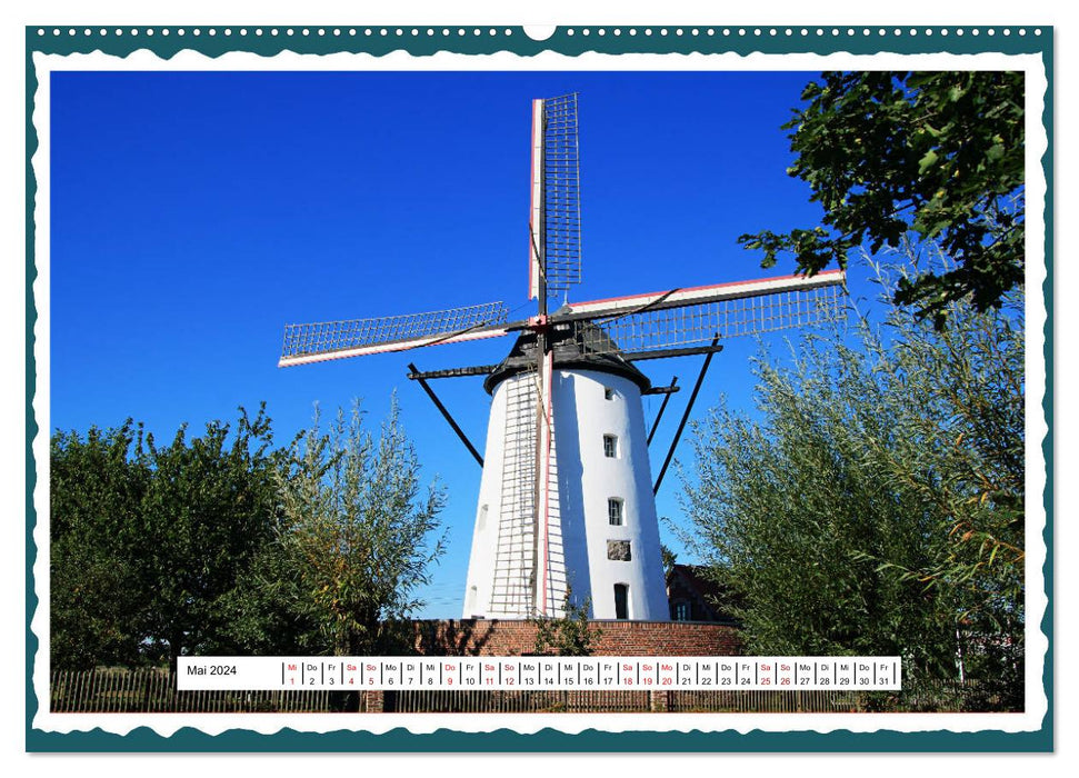 Die schönsten Windmühlen am Niederrhein (CALVENDO Premium Wandkalender 2024)