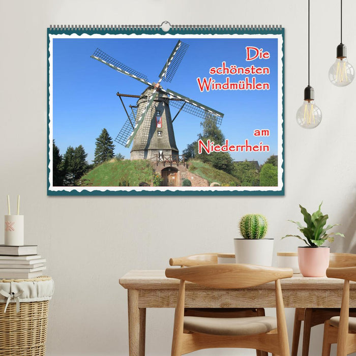 Die schönsten Windmühlen am Niederrhein (CALVENDO Wandkalender 2024)