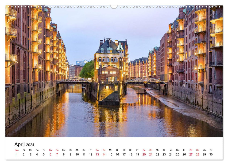 Hamburg - facettenreiche Metropole (CALVENDO Wandkalender 2024)