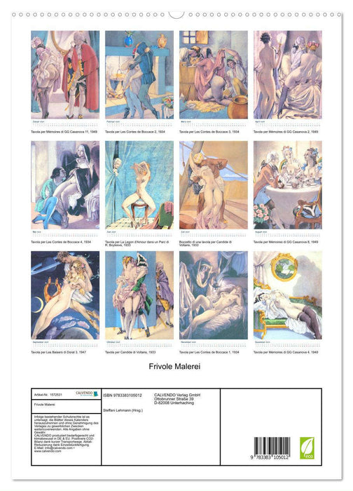 Frivole Malerei 2024. Nackte Tatsachen von Umberto Brunelleschi (CALVENDO Premium Wandkalender 2024)
