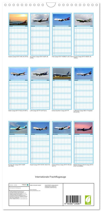 Internationale Frachtflugzeuge (CALVENDO Familienplaner 2024)