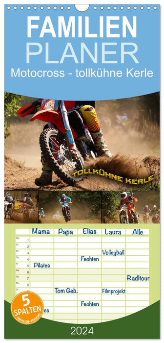 Motocross - tollkühne Kerle (CALVENDO Familienplaner 2024)