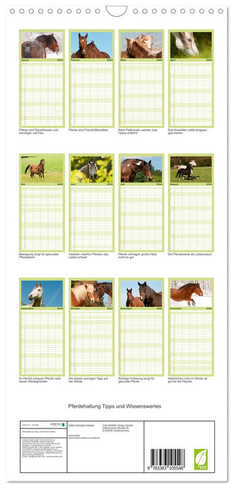 Pferdehaltung Tipps und Wissenswertes (CALVENDO Familienplaner 2024)