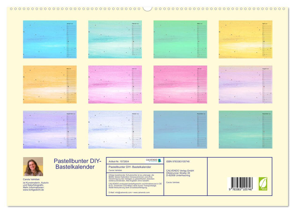 Pastellbunter DIY-Bastelkalender (CALVENDO Premium Wandkalender 2024)