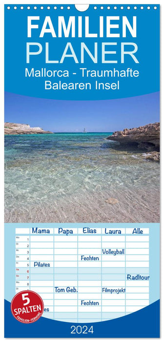 Mallorca - Traumhafte Balearen Insel (CALVENDO Familienplaner 2024)