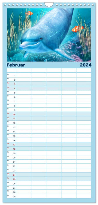 Delfine - Kalender (CALVENDO Familienplaner 2024)