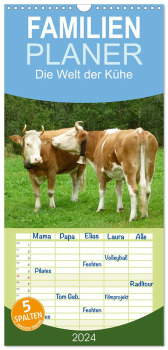 Le monde des vaches (Agenda familial CALVENDO 2024) 