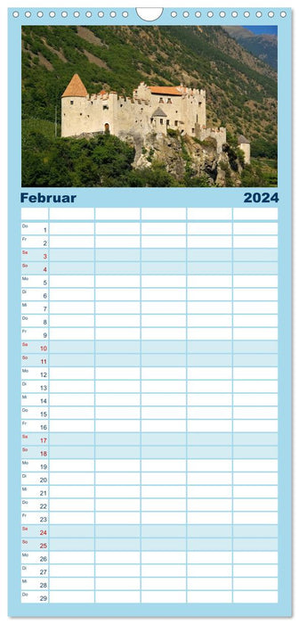 Vinschgau - Le côté ensoleillé du Tyrol du Sud (Agenda familial CALVENDO 2024) 