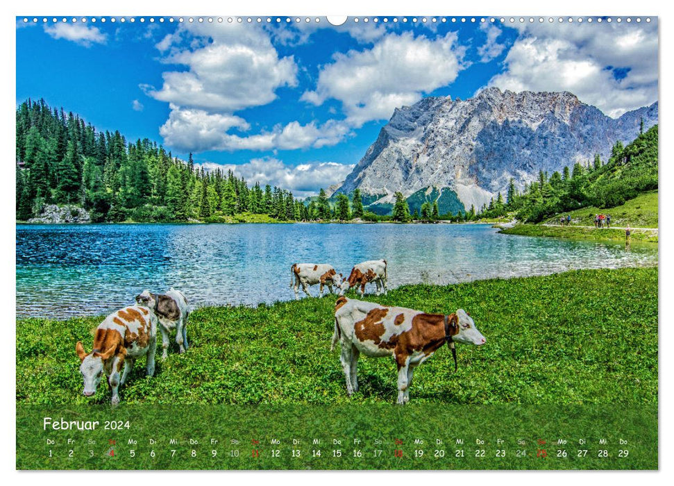 Naturparadies Zugspitzarena (CALVENDO Premium Wandkalender 2024)