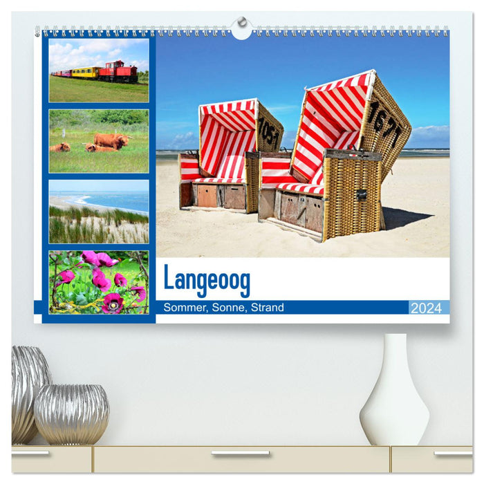 Langeoog - Sommer, Sonne, Strand (CALVENDO Premium Wandkalender 2024)
