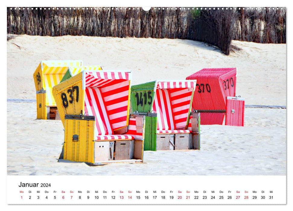 Langeoog - Summer, Sun, Beach (CALVENDO Premium Wall Calendar 2024) 