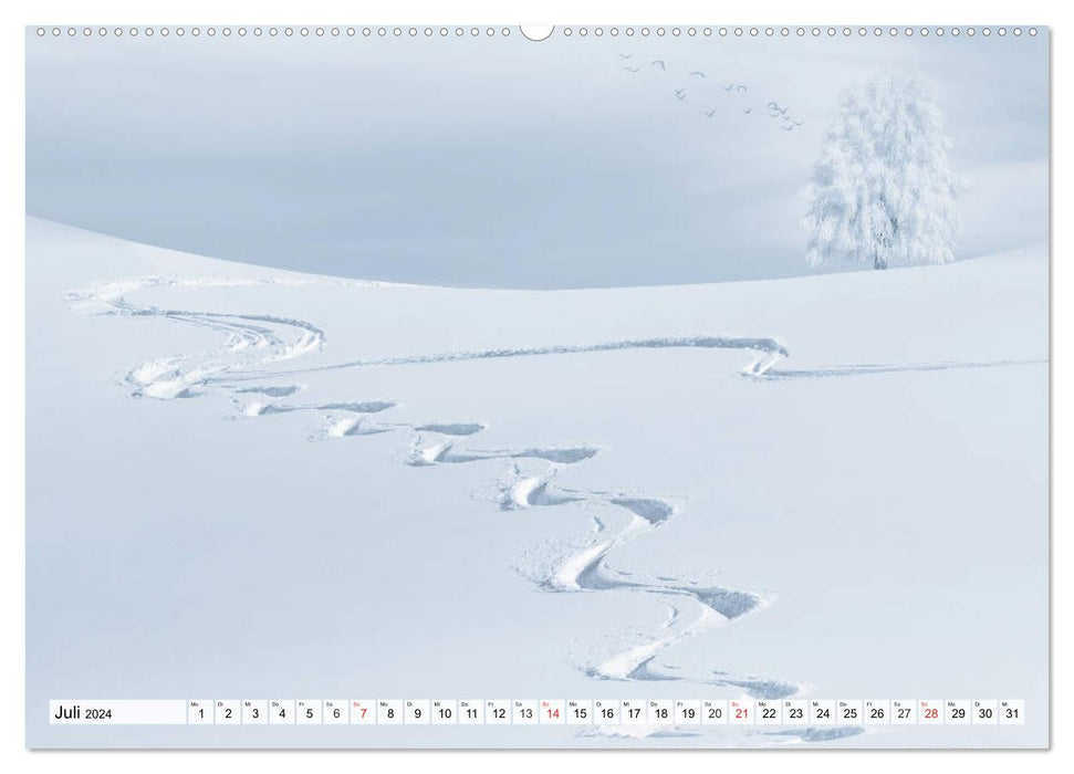 Hiver. Paysages de neige magiques (Calendrier mural CALVENDO Premium 2024) 