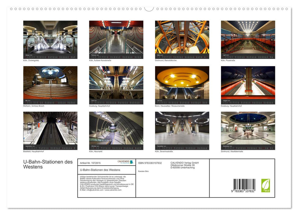 Subway stations of the West (CALVENDO Premium Wall Calendar 2024) 