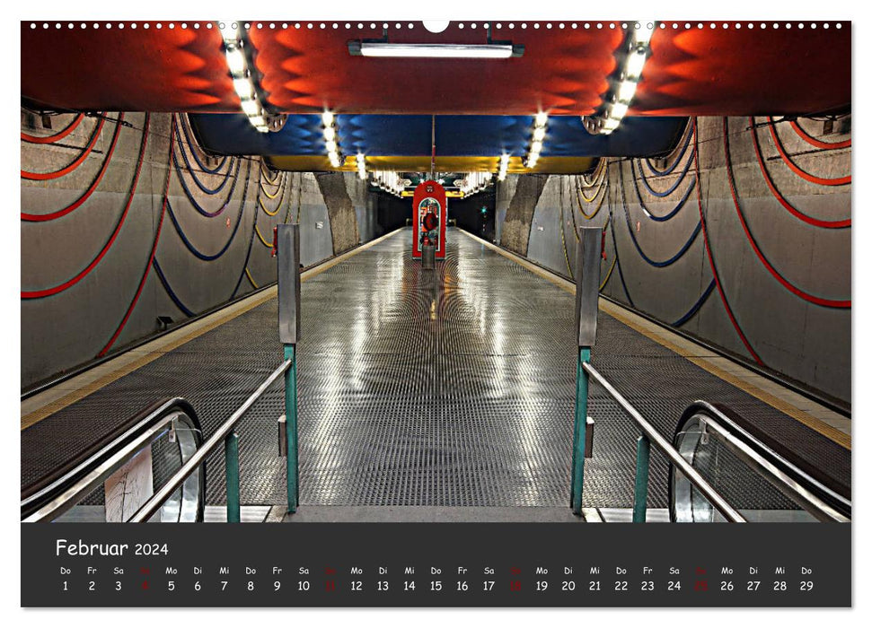 U-Bahn-Stationen des Westens (CALVENDO Premium Wandkalender 2024)