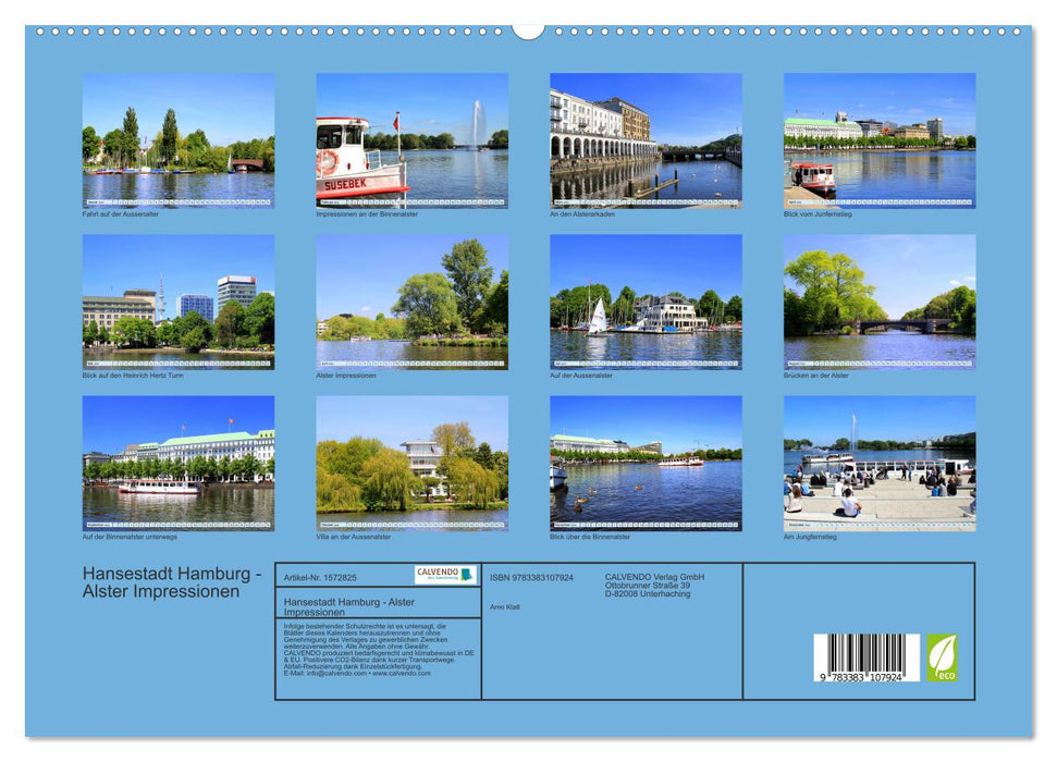 Hansestadt Hamburg - Alster Impressionen (CALVENDO Premium Wandkalender 2024)