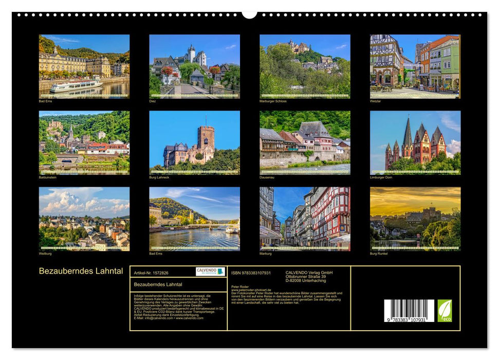 Bezauberndes Lahntal (CALVENDO Premium Wandkalender 2024)