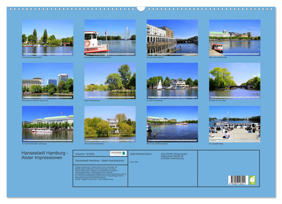 Hansestadt Hamburg - Alster Impressionen (CALVENDO Wandkalender 2024)