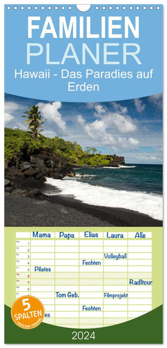 Hawaï - Le paradis sur terre (Agenda familial CALVENDO 2024) 
