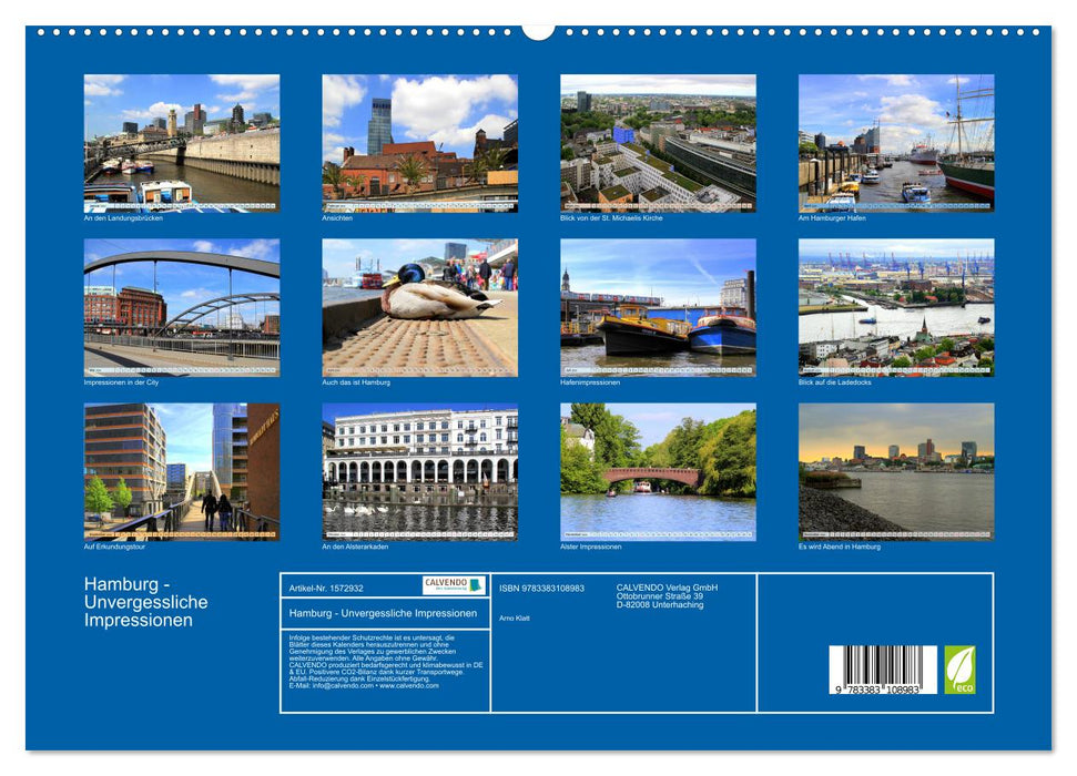 Hamburg - Unvergessliche Impressionen (CALVENDO Premium Wandkalender 2024)