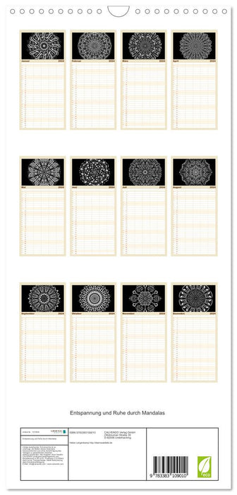 Entspannung und Ruhe durch Mandalas (CALVENDO Familienplaner 2024)