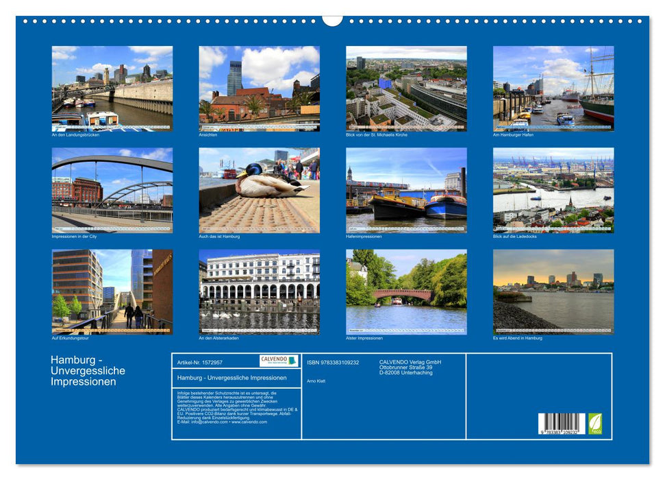 Hamburg - Unforgettable impressions (CALVENDO wall calendar 2024) 