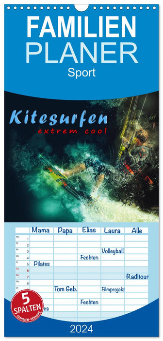 Kitesurfen extrem cool (CALVENDO Familienplaner 2024)