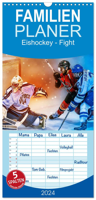 Hockey sur glace - Combat (Agenda familial CALVENDO 2024) 