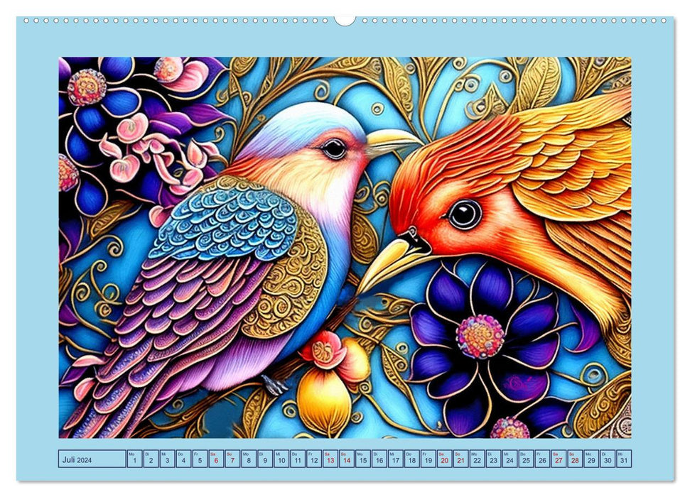 Colorful chirping butterflies (CALVENDO Premium wall calendar 2024) 