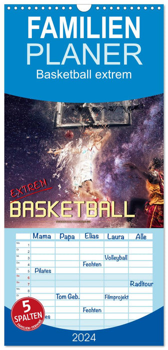 Basketball extrem (CALVENDO Familienplaner 2024)