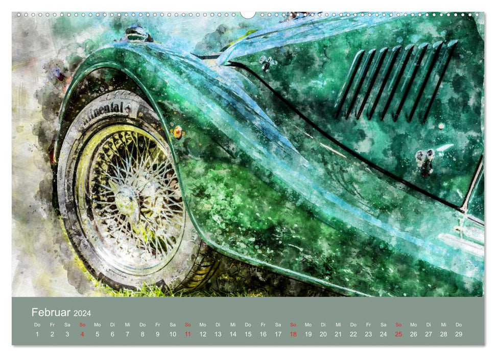 Car veterans - artfully staged (CALVENDO Premium Wall Calendar 2024) 