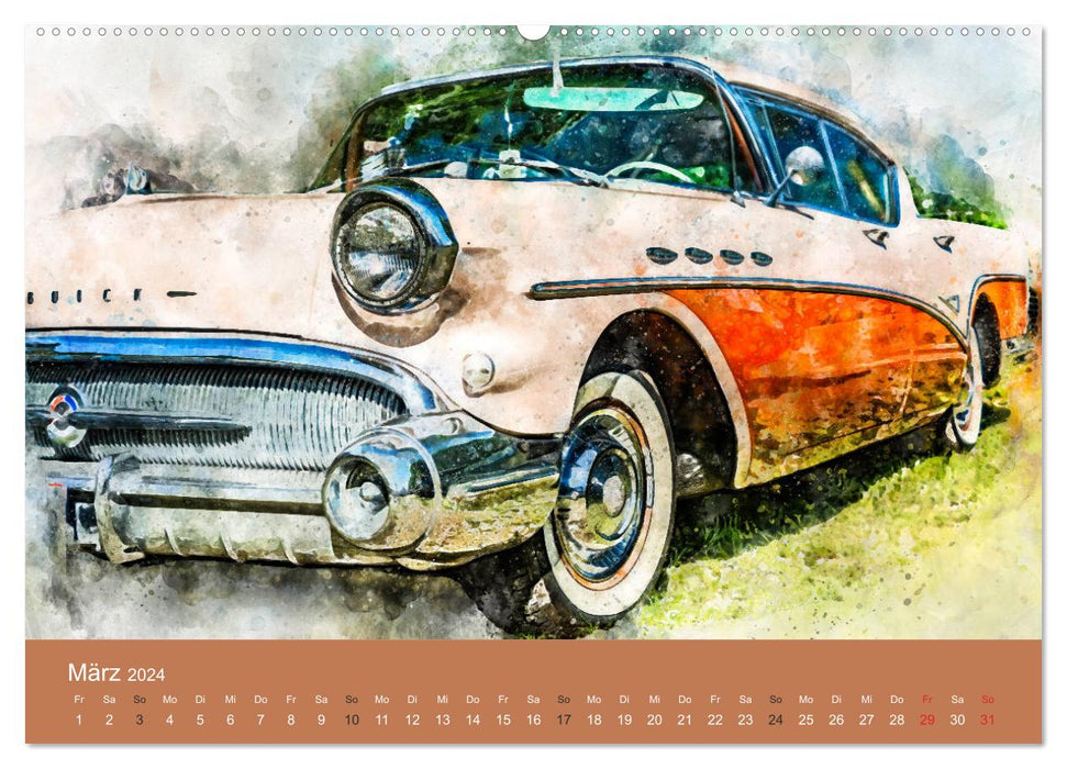 Autoveteranen - kunstvoll inszeniert (CALVENDO Premium Wandkalender 2024)