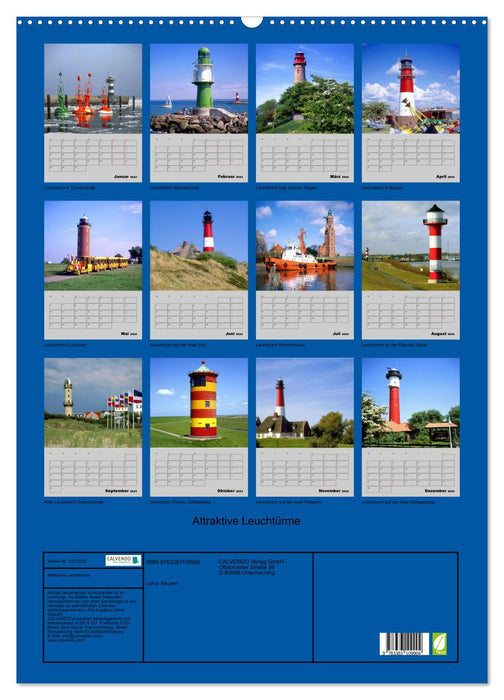 Attraktive Leuchttürme (CALVENDO Wandkalender 2024)