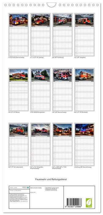 Feuerwehr und Rettungsdienst (CALVENDO Familienplaner 2024)