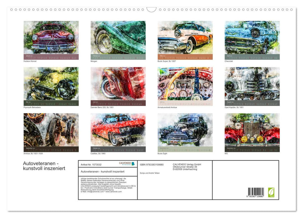 Autoveteranen - kunstvoll inszeniert (CALVENDO Wandkalender 2024)